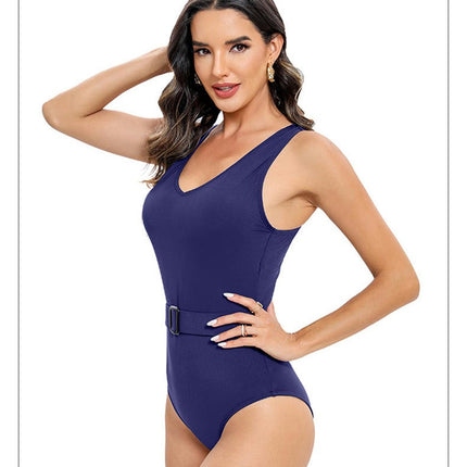 Women's One Piece Swimsuits Tummy Control Bathing Suits V Neck Slimming Swimwear