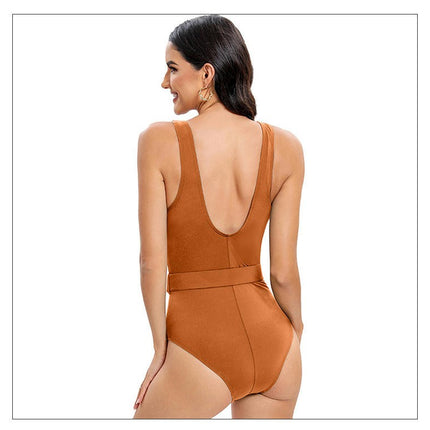 Women's One Piece Swimsuits Tummy Control Bathing Suits V Neck Slimming Swimwear