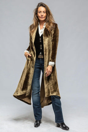 Women's Long Velvet Cardigan Jacket Lapel Collar Open Front Coat