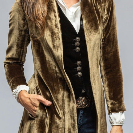 Women's Long Velvet Cardigan Jacket Lapel Collar Open Front Coat