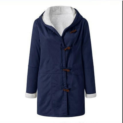 Women's Plush Fleece Jacket Duffle Clothes Warm Coat Hood