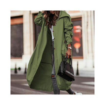 Autumn and Winter Loose Casual Large Lapel Single-Breasted Long Trench Coat Women