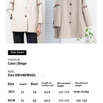 Autumn Lapel Jacket Women's Ribbon Striped Casual Parker Windbreaker