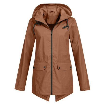 Waterproof Clothing Zipper Hooded Jacket Thin Outdoor Coat Women