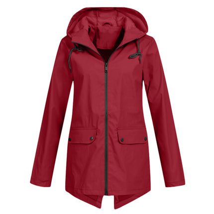 Waterproof Clothing Zipper Hooded Jacket Thin Outdoor Coat Women