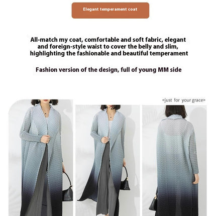 Women's Gradient Color Long Cardigan Spring Large Lapel Jacket