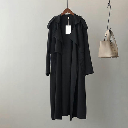 Autumn Fashion Long Trench Coat Women Retro British Style Loose Coat