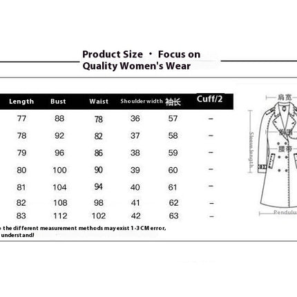 Spring and Autumn Slim Fit Women's Trench Coat-Single Breasted Lapel Mid-Length Coat