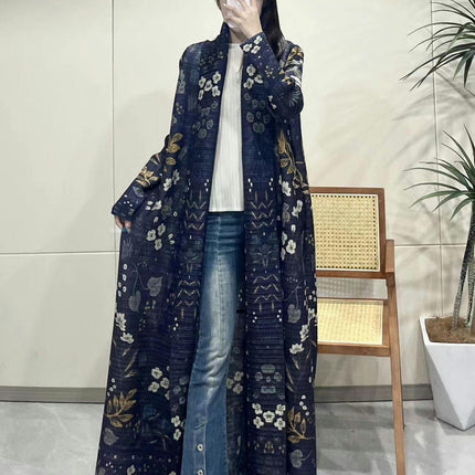 Women's Printed Robe Jacket Chinese Style Patchwork Cardigan Outwear