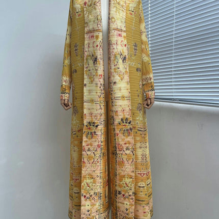 Women's Printed Robe Jacket Chinese Style Patchwork Cardigan Outwear