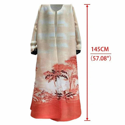 Women's Printed Robe Jacket Chinese Style Patchwork Cardigan Outwear