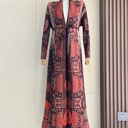 Women's Printed Robe Jacket Chinese Style Patchwork Cardigan Outwear