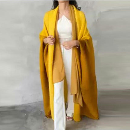 Women's Long Flowy Loose Kimono Cardigans Gradient Color Plus Size Bat Sleeve Scarf Cardigan