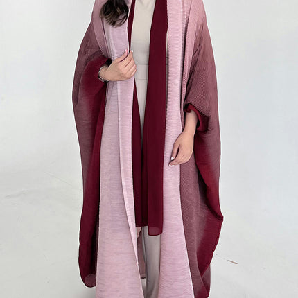 Women's Long Flowy Loose Kimono Cardigans Gradient Color Plus Size Bat Sleeve Scarf Cardigan