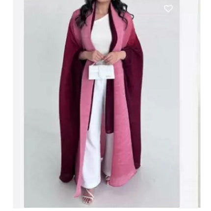 Women's Long Flowy Loose Kimono Cardigans Gradient Color Plus Size Bat Sleeve Scarf Cardigan