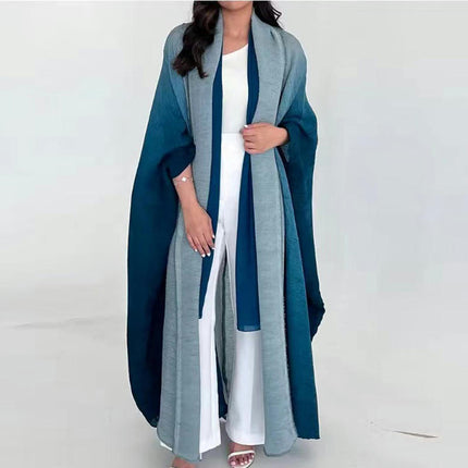 Women's Long Flowy Loose Kimono Cardigans Gradient Color Plus Size Bat Sleeve Scarf Cardigan