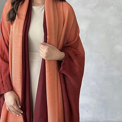 Women's Long Flowy Loose Kimono Cardigans Gradient Color Plus Size Bat Sleeve Scarf Cardigan