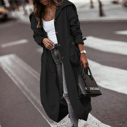 Women's Autumn and Winter Oversized Loose Casual Large Lapel Long Trench Coat