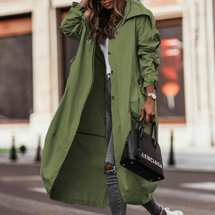 Women's Autumn and Winter Oversized Loose Casual Large Lapel Long Trench Coat