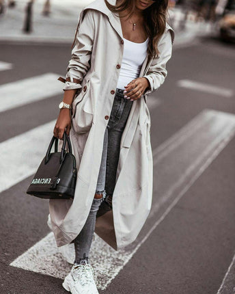 Women's Autumn and Winter Oversized Loose Casual Large Lapel Long Trench Coat