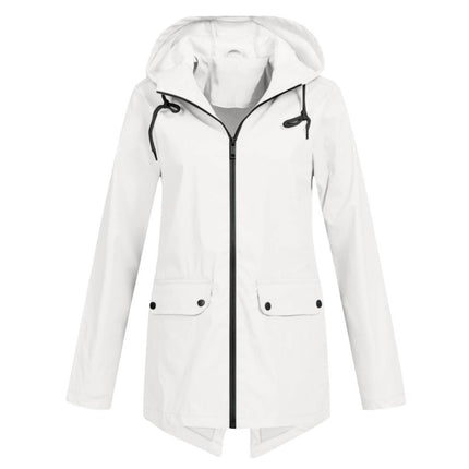 Women's Lightweight Long Jacket Windproof and Warm Windbreaker Jacket With Hood