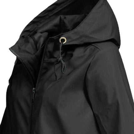 Women's Lightweight Long Jacket Windproof and Warm Windbreaker Jacket With Hood