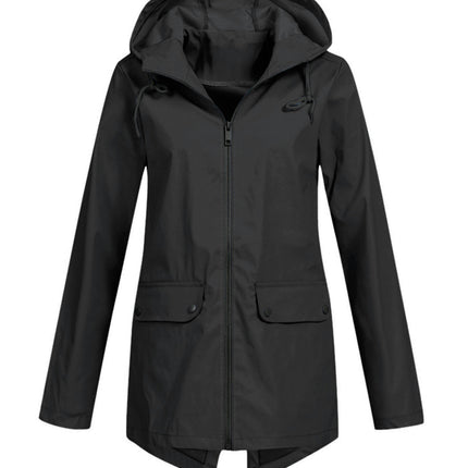 Women's Lightweight Long Jacket Windproof and Warm Windbreaker Jacket With Hood