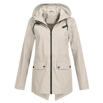 Women's Lightweight Long Jacket Windproof and Warm Windbreaker Jacket With Hood