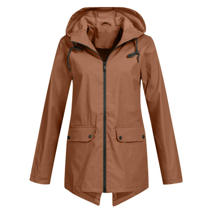 Women's Lightweight Long Jacket Windproof and Warm Windbreaker Jacket With Hood