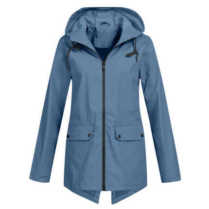 Women's Lightweight Long Jacket Windproof and Warm Windbreaker Jacket With Hood