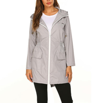 Women's Waterproof Lightweight Rain Jacket Active Outdoor Hooded Raincoat