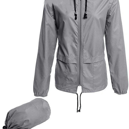 Women's Lightweight Hooded Raincoat Waterproof Packable Active Outdoor Rain Jacket