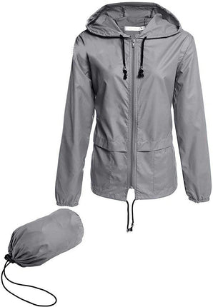 Women's Lightweight Hooded Raincoat Waterproof Packable Active Outdoor Rain Jacket