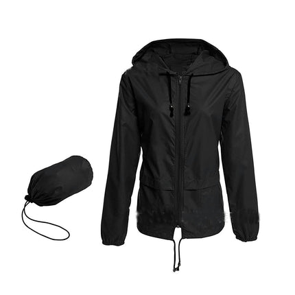 Women's Lightweight Hooded Raincoat Waterproof Packable Active Outdoor Rain Jacket