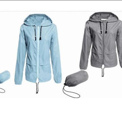 Women's Lightweight Hooded Raincoat Waterproof Packable Active Outdoor Rain Jacket