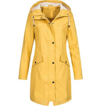 Women's Hooded Lightweight Raincoat Outdoor Lined Waterproof Windbreaker