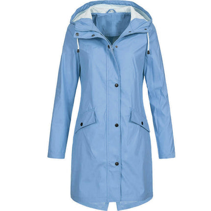 Women's Hooded Lightweight Raincoat Outdoor Lined Waterproof Windbreaker