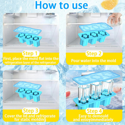 Snowflake Shape Silicone Non-Stick Ice Cube Maker Easy Demoulding