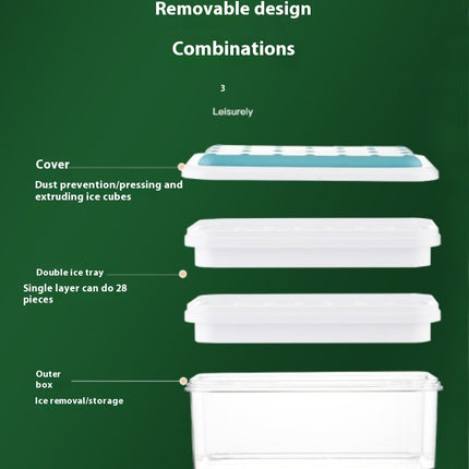 Ice Trays for Freezer - Large Capacity Press and Easy Release Ice