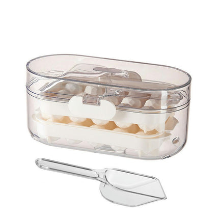 Ice Cube Tray with Lid Scoop and Storage Bin for Freezer Chilled Drinks