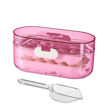 Ice Cube Tray with Lid Scoop and Storage Bin for Freezer Chilled Drinks