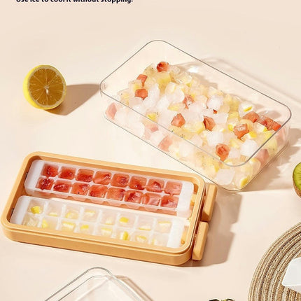 Ice Cube Tray with Lid and Bin - Flip Design Ice Cube Trays for Whiskeys