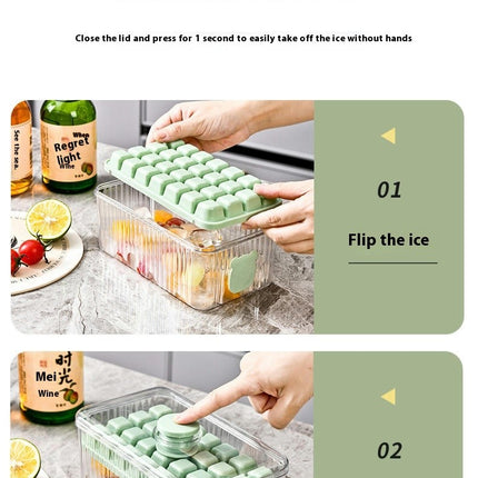 Ice Tray with Cover - Easy Ice Removal Dustproof Low Temperature