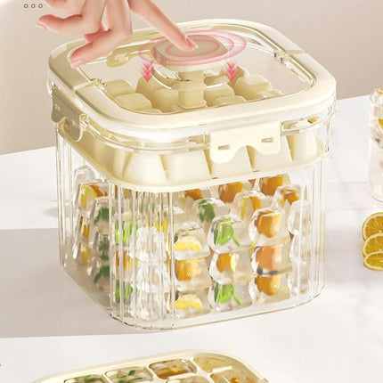 Ice Tray Pressed Ice Storage Box Freezer Ice-Cube Mold with Lid