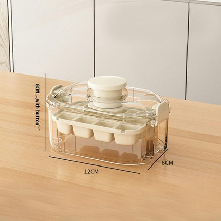 Stackable Ice Cube Tray with Lid and Bin - Easy One Press Ice