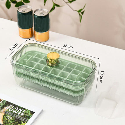 Ice Cube Tray with Lid and Bin - One Button Release Ice Cube Trays