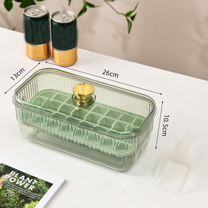 Ice Cube Tray with Lid and Bin - One Button Release Ice Cube Trays