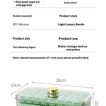 Ice Cube Tray with Lid and Bin - One Button Release Ice Cube Trays