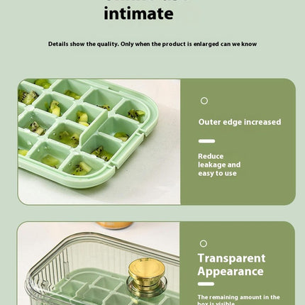 Ice Cube Tray with Lid and Bin - One Button Release Ice Cube Trays