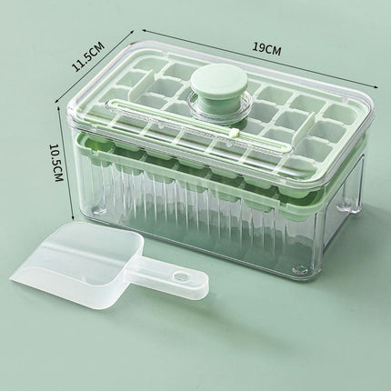 Ice Cube Tray with Lid and Bin for Freezer Chilling Drinks Coffee Juice